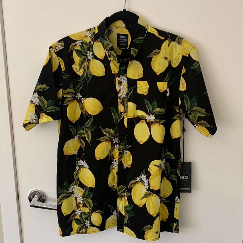 PUBLISH MENS  BUTTON UP SHORT SLEEVE SHIRT